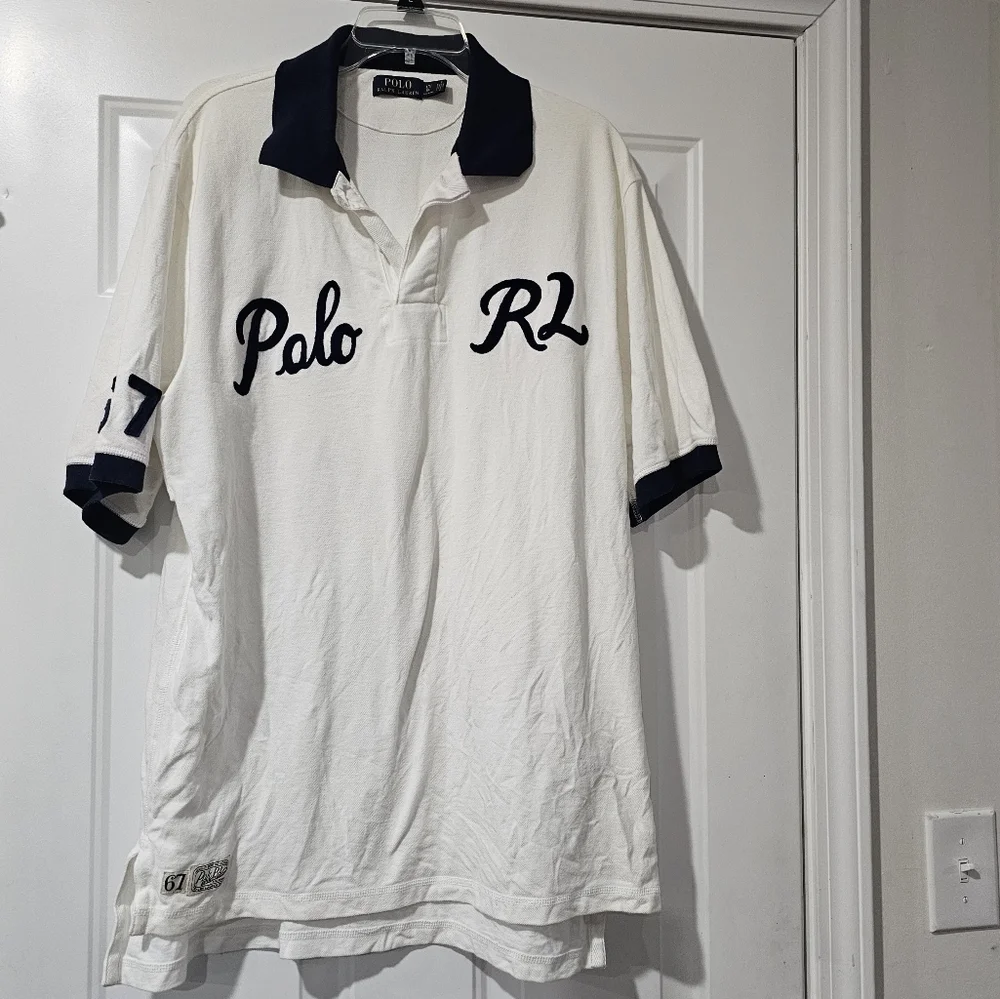 Polo Ralph Lauren Rugby Y2k rare Vintage shirt size LT/GL Prepie New Money